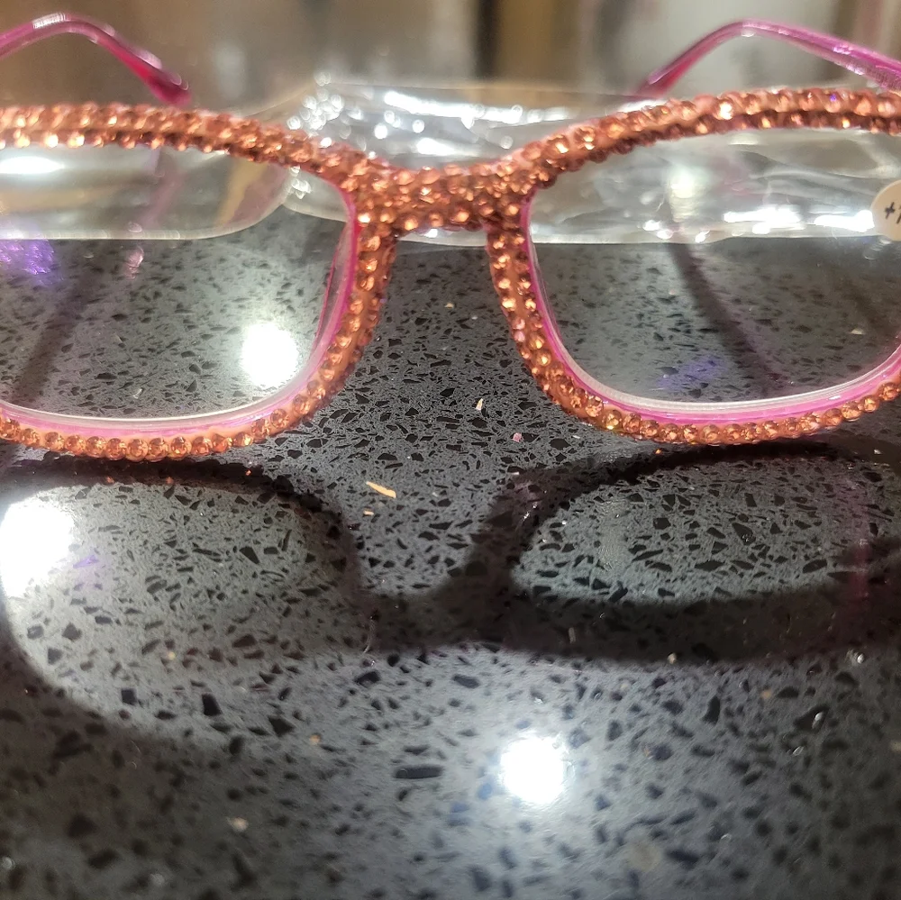 Readers pink rhinestone